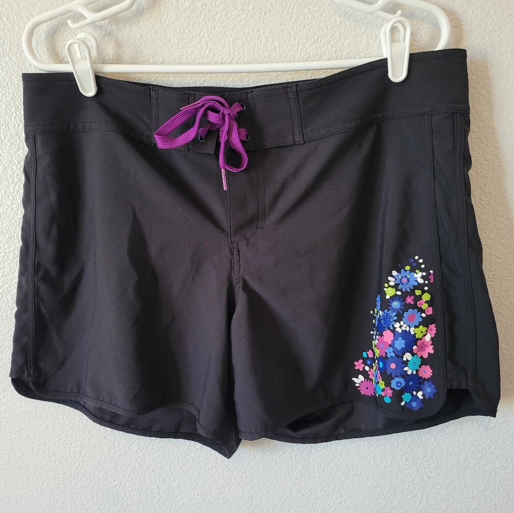 Athleta Black Trestles Floral Board Short, 14